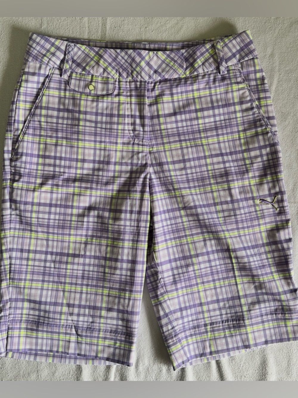 Puma Golf Dry Cell Purple Plaid Shorts Women’s Size 6